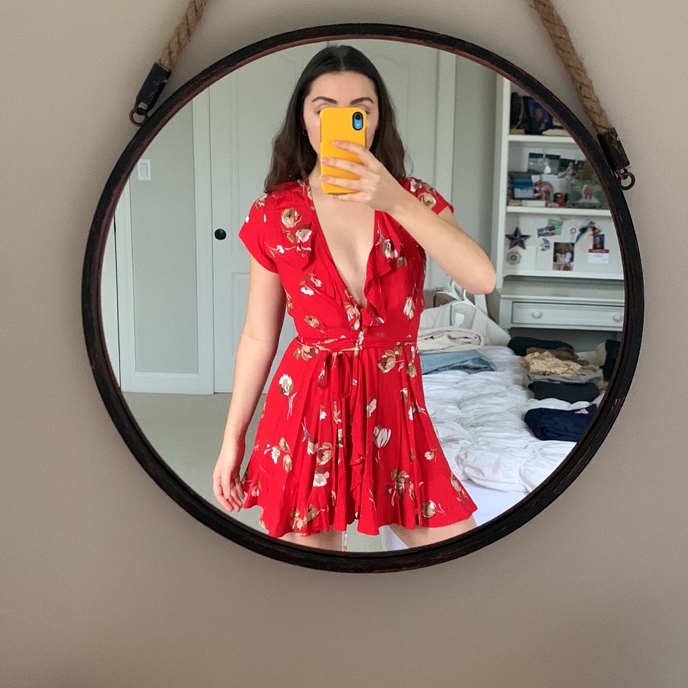 wrap floral dress